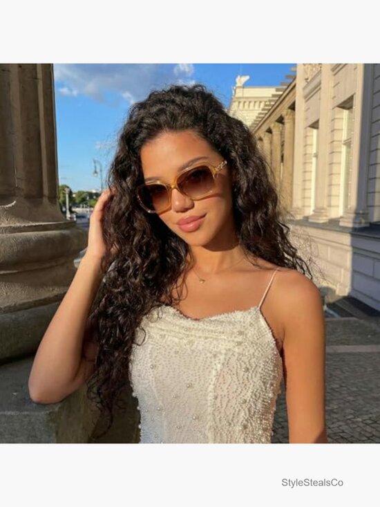 Polarized Square Sunglasses for Women UV400 Protection Wraparound main image 4